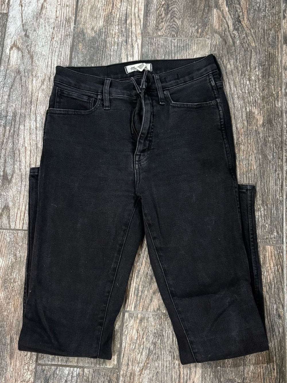 Madewell Black High-Rise Straight-Leg Jeans